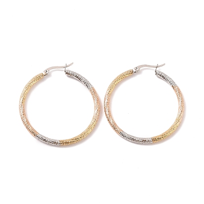 Вакуумное покрытие pvd 201 из нержавеющей стали в форме витой веревки большие серьги-кольца с 304 булавкой из нержавеющей стали для женщин