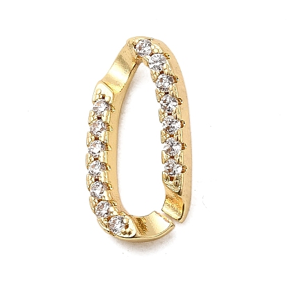 Латунные микропаве прозрачные кубические цирконии витые овальные соединительные кольца, стойки покрытие, долговечный, без свинца и без кадмия