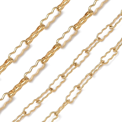 304 Цепочки из нержавеющей стали с волнистыми прямоугольными звеньями, несварные, с карточной бумагой