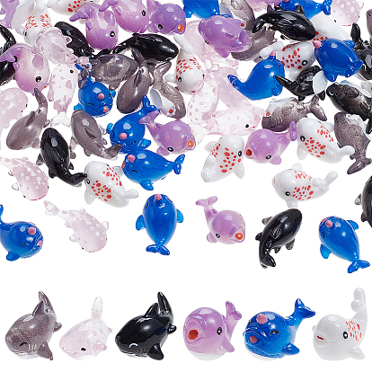 60 шт. 6 стили морские организмы статуэтки из смолы для украшения домашнего рабочего стола, соединенные формы