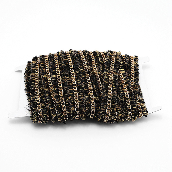 Polyamide Ribbon with Aluminum Curb Chain, Flat