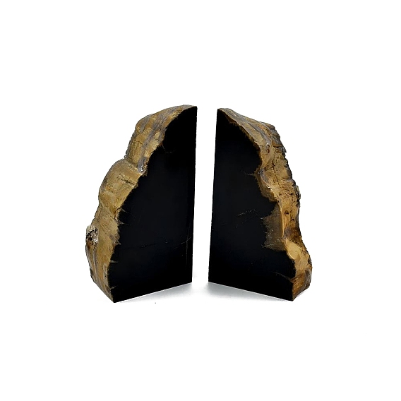 Декоративные подставки для книг из натурального окаменелого дерева, Неправильные каменные ограничители для книг для домашнего декора