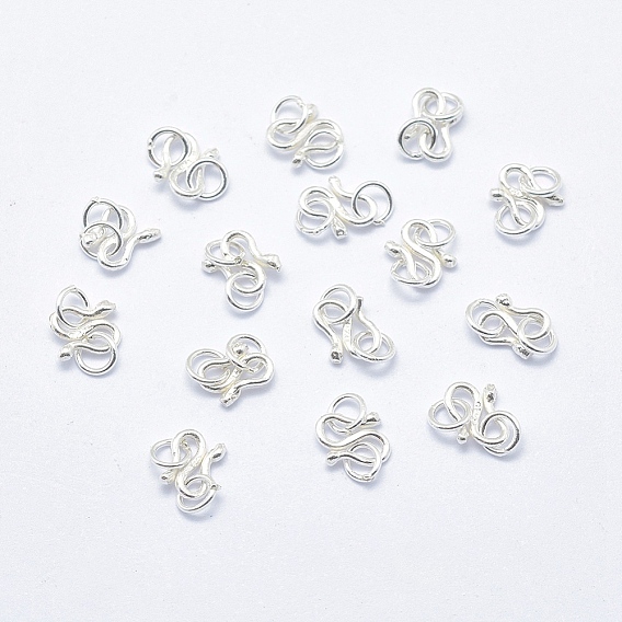 925 зажимные элементы из стерлингового серебра, S-крючок застежки