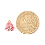 Spray Paint ABS Plastic Imitation Pearl Charms, with Golden Tone Brass Findings, Flower