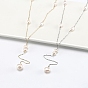 925 Sterling Silver & Rice Natural Freshwater Pearl Pendant Y Necklaces for Women, White