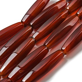 Natura Red Agate Beads Strands, Dyed, Faceted Oval