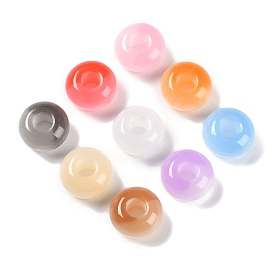 Resin European Beads, Large Hole Beads, Imitation Cat Eye, Rondelle