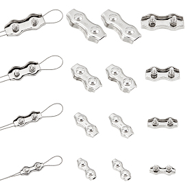 16шт 4 стиль 304 нержавеющая сталь двойной 2-стоечный кабельный зажим, зажим для троса