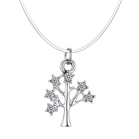 Sparkling Tree of Happiness Necklace with Clear Cubic Zirconia Stones