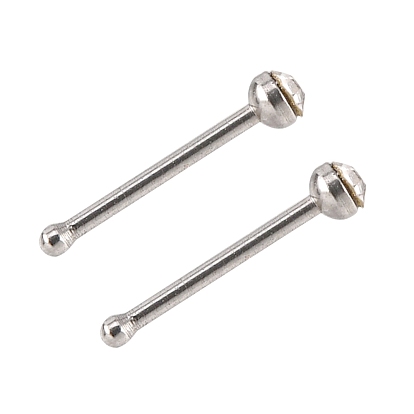 304 Stainless Steel Nose Studs, Nose Bone Rings Nose Piercing Jewelry, with Grade A Rhinestones, Stainless Steel Color