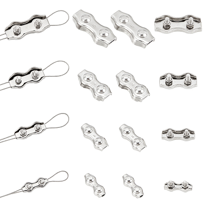 16шт 4 стиль 304 нержавеющая сталь двойной 2-стоечный кабельный зажим, зажим для троса