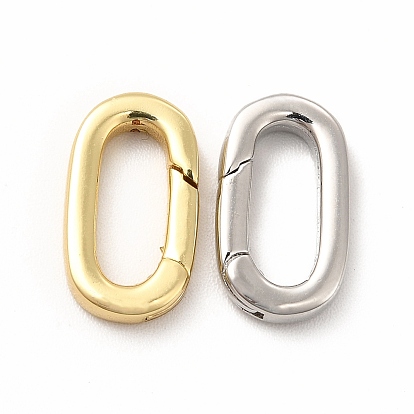 Rack Plating Brass Spring Gate Rings, Long-Lasting Plated, Cadmium Free & Lead Free