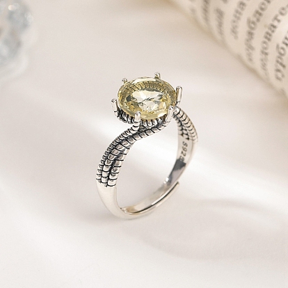 Регулируемое кольцо из искусственной бирюзы с открытыми кольцами из стерлингового серебра 925, платина