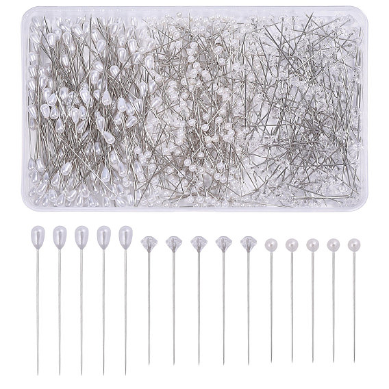 480шт. 3 виды пластиковых булавок, корсажные булавки, булавки для пошива одежды, с головой