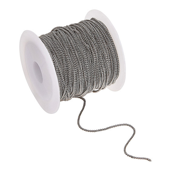 Латунь бордюр цепи, витые цепочки, несварные, с катушкой, овальные, без свинца, без никеля и без кадмия