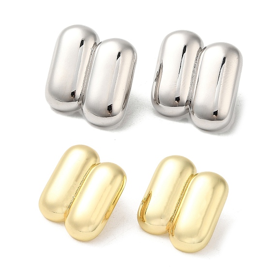 Серьги-гвоздики из латуни с реечным покрытием, овальной формы, долговечный