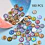 100Pcs Glass Cabochons, DIY Accessories for Jewelry Making, Flat Round with Retro Mixed Pattern