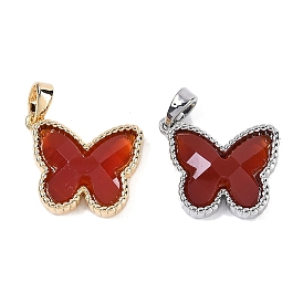 Brass Pendants, with Carnelian, Butterfly