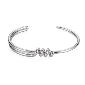 Wire Wrap Simple Cuff Bangle, Open Bangle for Girl Women
