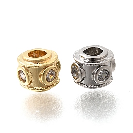 Латунные микропаве из прозрачного кубического циркония, колонка