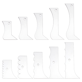 10Pcs Acrylic Pottery Edge Tools, with 1Pc Paper Stickers