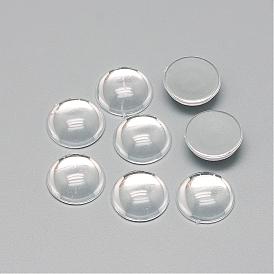 Cabochons acryliques transparents, demi-tour / dôme, dos plaqué