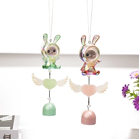 Rabbit & Girl Resin Wind Chime, for Home Living Room Hanging Decoration