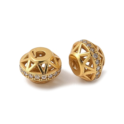 Матовый золотой цвет 925 бусины из стерлингового серебра с микропаве из кубического циркония