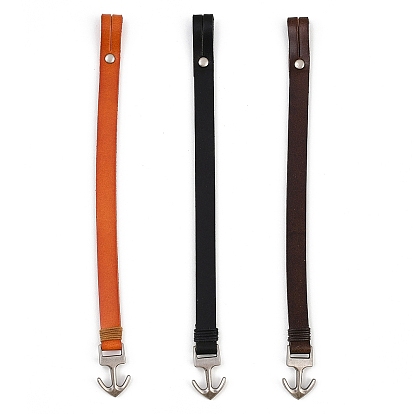 Однотонные браслеты из кожаного шнура, с якоря сплава застежками