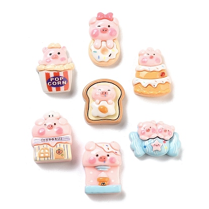 Кабошоны из непрозрачной смолы на тему свиньи