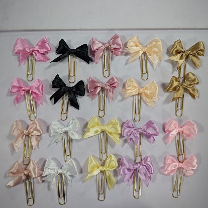 20pcs 10 styles trombones en acier au carbone, avec des pendantifs en alliage d'émail