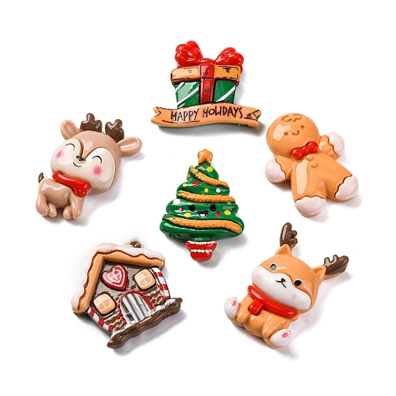 Рождественская серия непрозрачные смоляные кабошоны