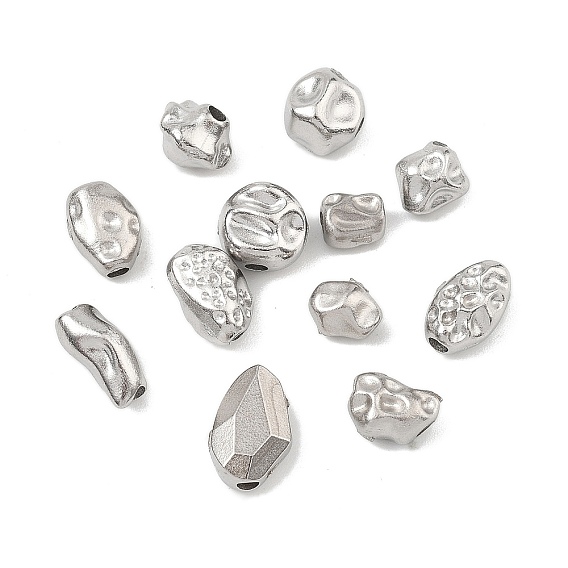 Кованые 304 бусины из нержавеющей стали, самородки