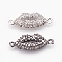 Brass Micro Pave Cubic Zirconia Links, Lip
