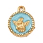 304 подвески из нержавеющей стали, с эмалью, плоский круглый с ангельскими подвесками