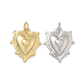 Латунные подвески, сердце, без кадмия и без свинца, стойки покрытие, долговечный, с целью перехода в кольце
