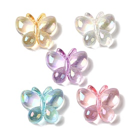 UV Plating Transparent Acrylic Beads, Butterfly