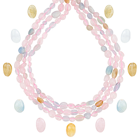 3 нити натуральные морганитовые бусины нити, упавший камень, самородки