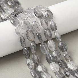 Естественный облачно кварц бисер пряди, Плоско-овальные
