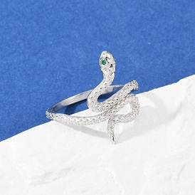 925 серебряные манжеты, с микро проложить кубического циркония, змея