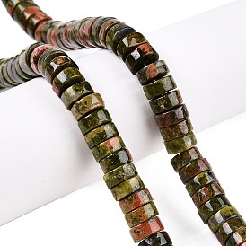 Natural Unakite Beads Strands, Heishi Beads, Disc