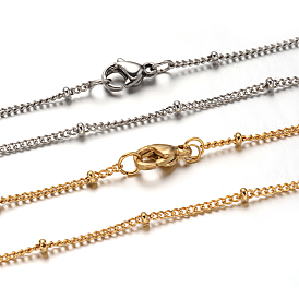 304 Stainless Steel Twisted Chain Necklaces, with Lobster Claw Clasps, 19.6 inch(50cm), 1.5mm