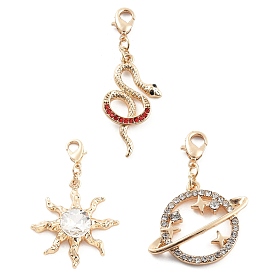 Сплав горный хрусталь солнце змея планета подвеска украшение, подвески с застежкой-лобстером украшения