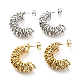 304 Stainless Steel Spiral Stud Earrings, Wire Wrap Jewelry