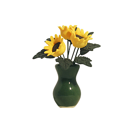 Miniature Sunflower Pot Culture Ornaments, Micro Landscape Garden Dollhouse Accessories, Simulation Prop Decorations