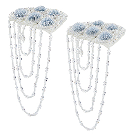 2 шт. полукруглые броши-кисточки из стеклянных бусин для рюкзака