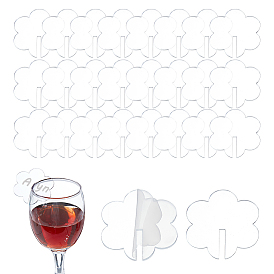 Etiqueta con dijes de flores acrílicas para copas de vino, Marcador de copa de vino, para la decoración del banquete de boda