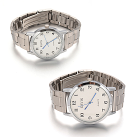 Stainless Steel Wristwatch Quartz Watches, with Alloy Watch Head