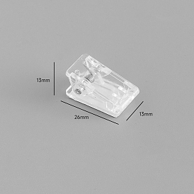 Transparent Acrylic Binder Paper Clips, Single-Sided Adhesive Card Assistant Clips, Rectangle