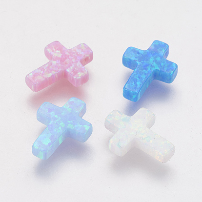 Synthetic Opal Charms, Cross
